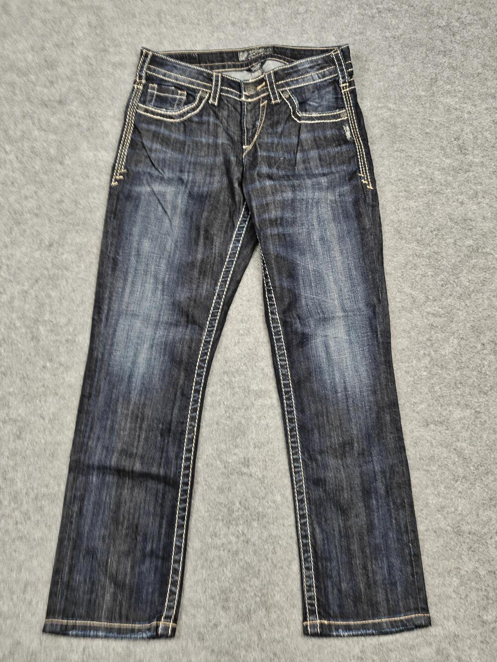 Silver Jeans Co. Jeans Womens 27 Blue Natsuki Capri Slim Embroidered 27 Inseam
